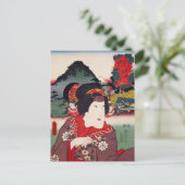ukiyoe [Toyokuni] 10-07 Mancho musume oKoma op ... Briefkaart (Staand voorkant)