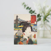 ukiyoe [Toyokuni] 32-22 Sagami op Fujieda Briefkaart (Staand voorkant)