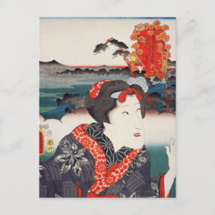 ukiyoe [Toyokuni] 45-33 Kofuyu op Futagawa Briefkaart