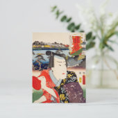 ukiyoe [Toyokuni] 47-34 Fujiya Izaemon in Yoshida Briefkaart (Staand voorkant)