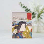 ukiyoe [Toyokuni] 55-38 Masaemon’ vrouw oTani bij. Briefkaart (Staand voorkant)