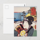ukiyoe [Toyokuni] 76-53 Matahei's vrouw Otoku bij  Briefkaart (Voorkant / Achterkant)
