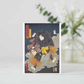 ukiyoe - Toyokuni - No.20 Kikuchi Kazumaru - Briefkaart (Staand voorkant)
