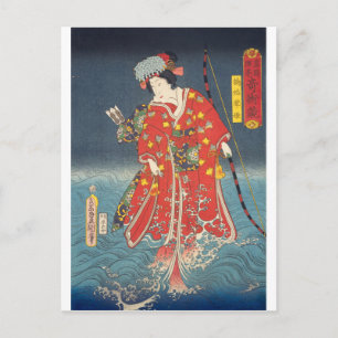 ukiyoe - Toyokuni - No.24 Kusunoki Koma hime - Briefkaart