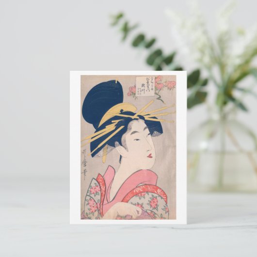 Ukiyoe [Utamaro] schoonheden 018 Briefkaart (Staand voorkant)