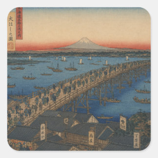 ukiyoe vierkante sticker