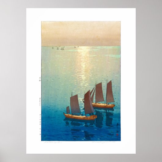 ukiyoe - Yoshida - 01 - Zee van Glittering Poster (Voorkant)