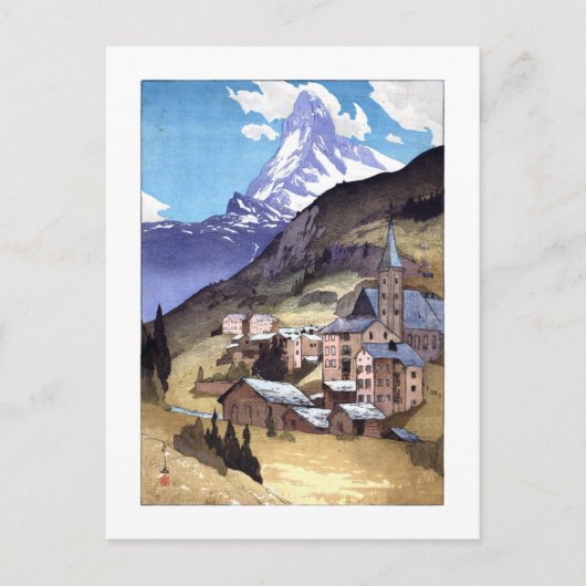 ukiyoe - Yoshida - 04 - Matterhorn - Briefkaart (Voorkant)