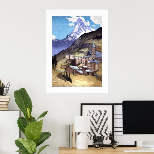ukiyoe - Yoshida - 04 - Matterhorn - Poster (Thuiskantoor)