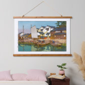 ukiyoe - Yoshida - 05 - Kura in Tomonoura - Hangend Wandkleed (Slaapkamer)