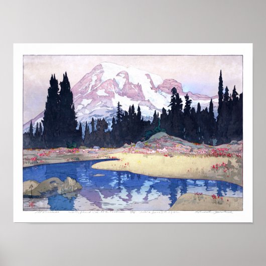 ukiyoe - Yoshida - 07 - Mount Rainier - Poster (Voorkant)