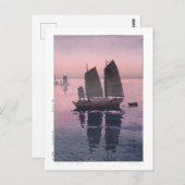ukiyoe - Yoshida - 12 - Sailing Boats-Evening - Briefkaart (Voorkant / Achterkant)