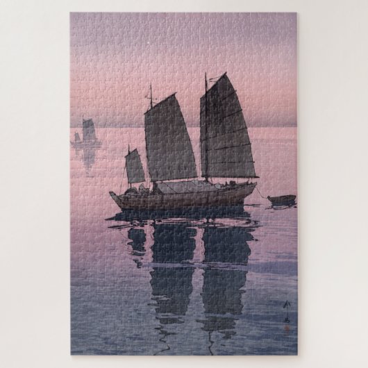 ukiyoe - Yoshida - 12 - Sailing Boats-Evening - Legpuzzel (Verticaal)