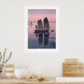 ukiyoe - Yoshida - 12 - Sailing Boats-Evening - Poster (Keuken)