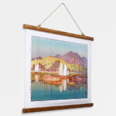 ukiyoe - Yoshida - 17 - wacht op de Tide - Hangend Wandkleed (Gebogen)