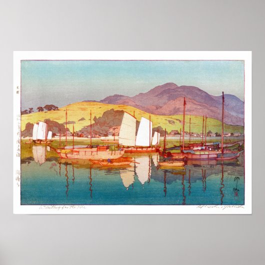 ukiyoe - Yoshida - 17 - wacht op de Tide - Poster (Voorkant)