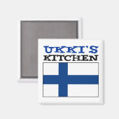 Ukki's keuken met vlag van Finland Magneet (Voorkant / Achterkant)
