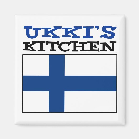 Ukki's keuken met vlag van Finland Magneet (Voorkant)