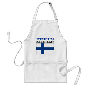 Ukki's keuken met vlag van Finland Standaard Schort