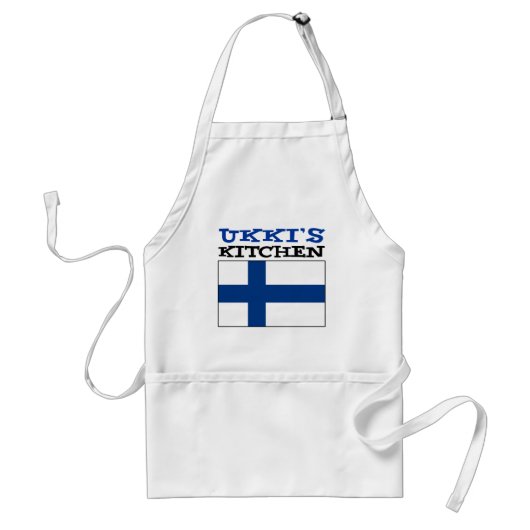 Ukki's keuken met vlag van Finland Standaard Schort (Voorkant)