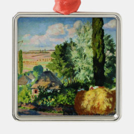 Ukraïens Landschap (Landelijke Boerderijen) (Kunst Metalen Ornament