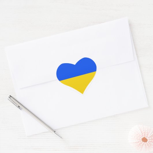 UKRAÏENSE vlag  Hart Sticker (Envelop)