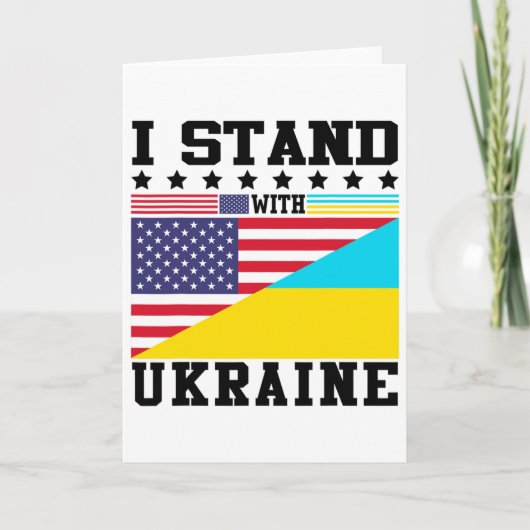 Ukraine American Pride Vintage Retro Ukrainian Fla Kaart (Voorkant)