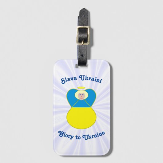 Ukraine Angel Slava Ukraine Glory naar Oekraïne Bagagelabel (Voorkant (verticaal))