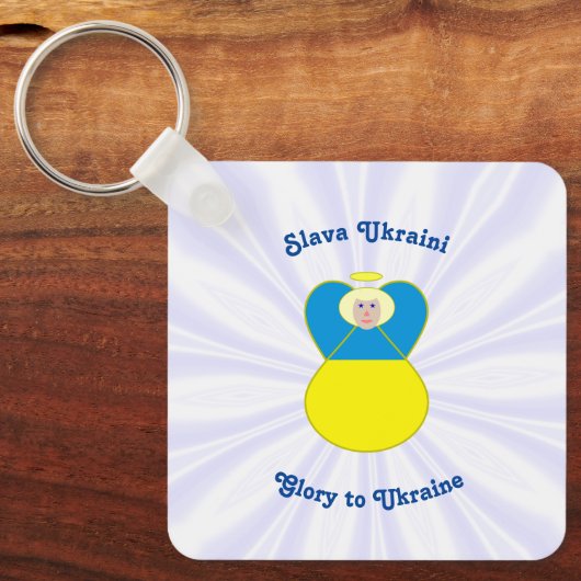 Ukraine Angel Slava Ukraine Glory naar Oekraïne Sleutelhanger (Voorkant)