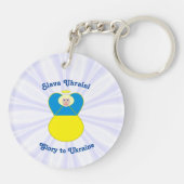 Ukraine Angel Slava Ukraine Glory naar Oekraïne Sleutelhanger (Achterkant)