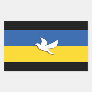 UKRAÏNE BICOLOURE DUIF BLAUW GELE VLAG RECHTHOEKIGE STICKER