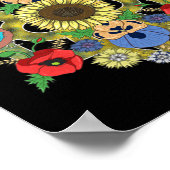 Ukraine Birds Sunflower Trysub  Oekraïense V Poster (Hoek)