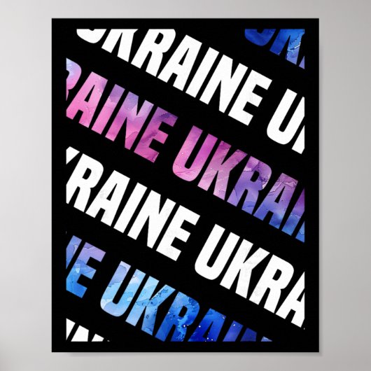 Ukraine Camo Pattern Watercolor Camouflage  Poster (Voorkant)