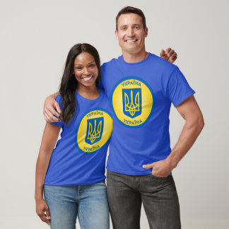 Ukraine Coat of Arms Circle Shape T-shirt