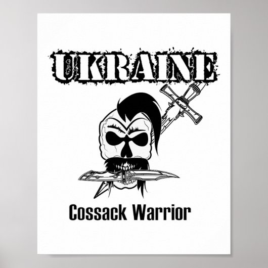 Ukraine Cossack Warrior - Support Ukraine  Poster (Voorkant)
