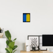 Ukraine Flag 3 Poster (Thuiskantoor)