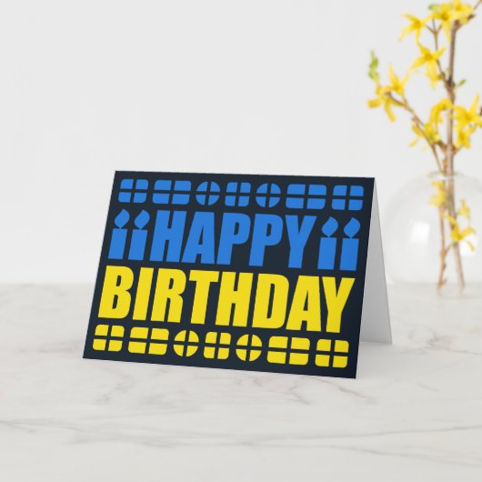 Ukraine Flag Birthday Card Kaart (Gele Bloem)