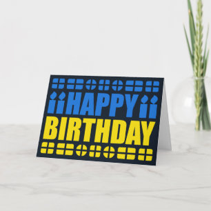 Ukraine Flag Birthday Card Kaart