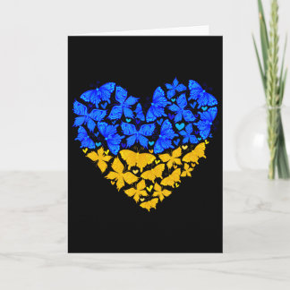 Ukraine Flag Butterfly Heart Vintage Ukrainian Lov Kaart