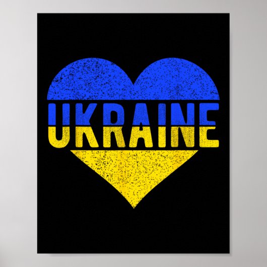 Ukraine Flag Design - Heart  Poster (Voorkant)