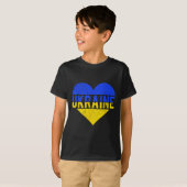 Ukraine Flag Design - Heart  T-shirt (Voorkant volledig)