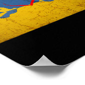 Ukraine Flag With Heart  Poster (Hoek)