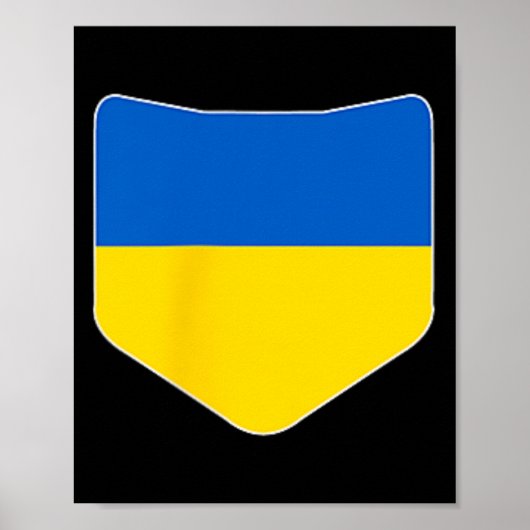 Ukraine Flag With Printed Ukrainian Flag Pocket  Poster (Voorkant)