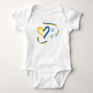 Ukraine Hearts Baby Bodysuit