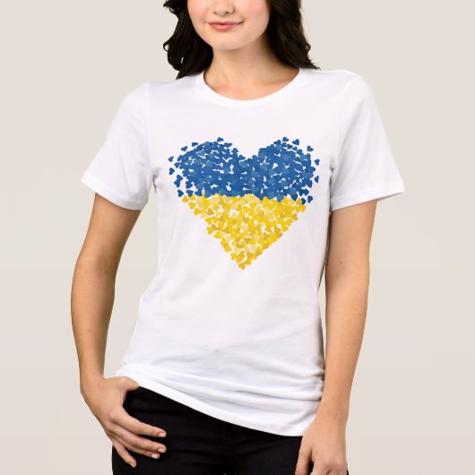 Ukraine is in my heart. Ukrainian flag. Support. Tri-Blend Shirt (Voorkant)