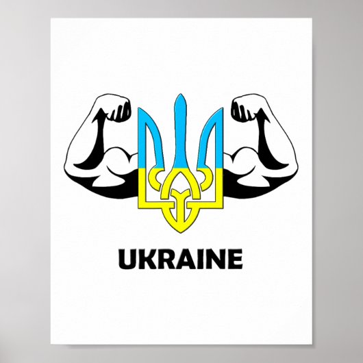 Ukraine Is Power! Emblem Of Ukraine. Trident.  Poster (Voorkant)