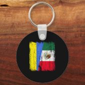 Ukraine Mexico Half Flag Ukrainian Mexican Heritag Sleutelhanger (Voorkant)