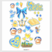 Ukraine scrapbook stickers blue yellow (Vel)