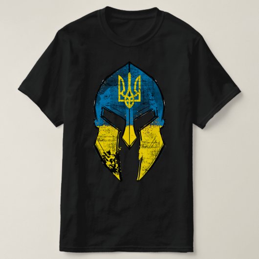 Ukraine Sparta Helmet Ukraine Crest Flag Mannen Wo T-shirt (Design voorkant)