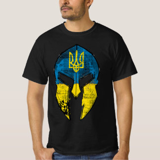 Ukraine Sparta Helmet Ukraine Crest Flag Mannen Wo T-shirt